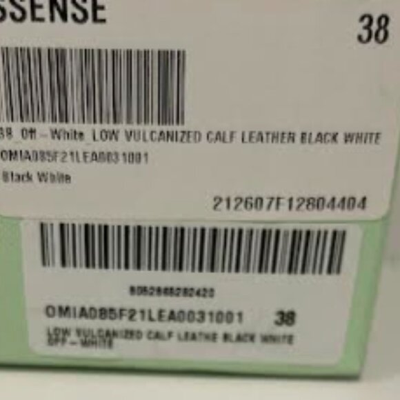 Off‑White Low Vulcanized Calf Leather Black and White Sneakers size 38 - Picture 5 of 5